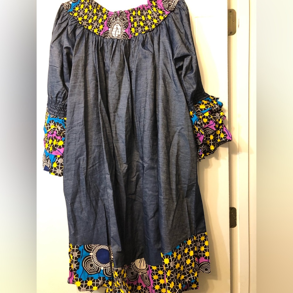 COPY - NWOT multicolored African print - 37” neckline to hemline & 30” armpit t…